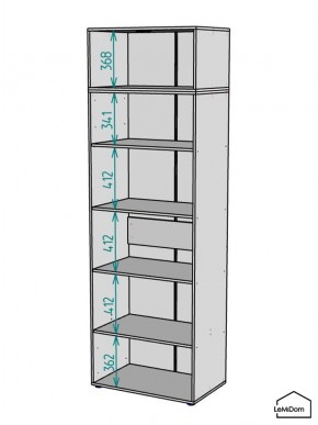 Шкаф с антресолью Linnea MHR-2A-2 2450х800х510 (Графит-М 11.1.25) в Добрянке - dobryanka.ok-mebel.com | фото 3
