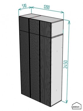 Шкаф с антресолью Linnea MHR-3POA-1 2450х1200х510 (Белый-М 11.1.2) в Добрянке - dobryanka.ok-mebel.com | фото 2