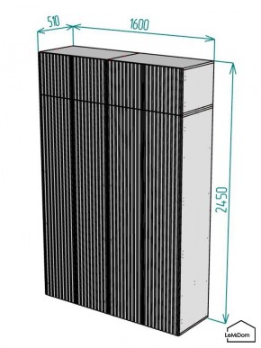 Шкаф с антресолью Linnea MHR-4POA-1 2450х1600х510 (Белый-М 11.1.2) в Добрянке - dobryanka.ok-mebel.com | фото 2