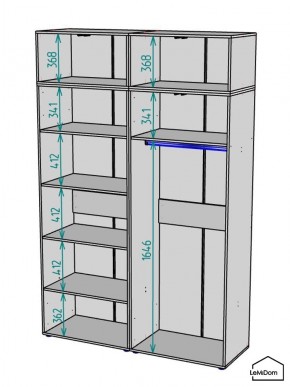 Шкаф с антресолью Linnea MHR-4POA-1 2450х1600х510 (Белый-М 11.1.2) в Добрянке - dobryanka.ok-mebel.com | фото 3