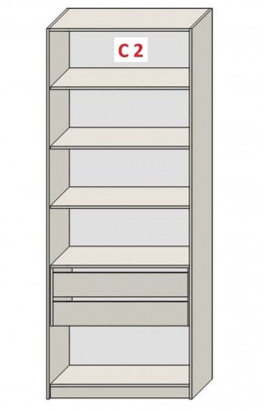 Шкаф СТАНДАРТ С1 без ящика серия "ГЕСТИЯ" (Бежевый песок/Дуб Небраска натуральный ) 800*520*2300 в Добрянке - dobryanka.ok-mebel.com | фото 6