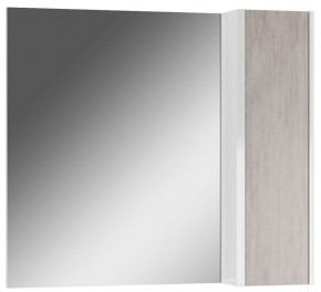 Шкаф-зеркало Uno 80 Дуб серый левый/правый Домино (DU1504HZ) в Добрянке - dobryanka.ok-mebel.com | фото 1