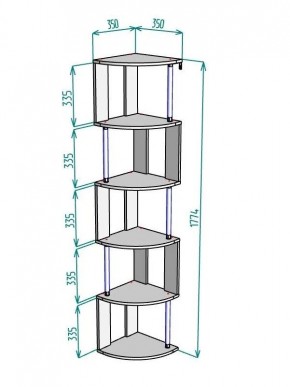 Стеллаж Maria S113-MA (Графит) в Добрянке - dobryanka.ok-mebel.com | фото 3