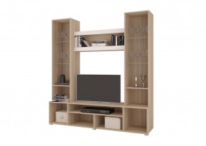 Стенка АНТАЛИЯ 2 (Сонома/Графит софт) в Добрянке - dobryanka.ok-mebel.com | фото 2