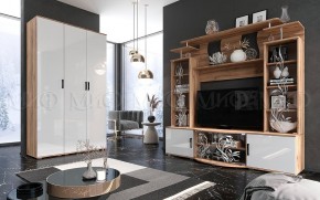 Стенка Виста (Белый глянец/Дуб крафт) в Добрянке - dobryanka.ok-mebel.com | фото 3