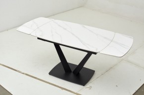 Стол ALATRI 120 MATT WHITE MARBLE SOLID CERAMIC / BLACK, ®DISAUR в Добрянке - dobryanka.ok-mebel.com | фото