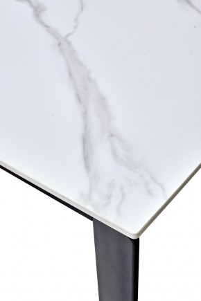 Стол CORNER 120 MATT WHITE MARBLE SOLID CERAMIC / BLACK, ®DISAUR в Добрянке - dobryanka.ok-mebel.com | фото 3