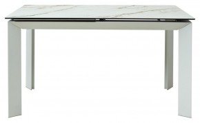 Стол CREMONA 180 KL-188 Контрастный мрамор матовый, итальянская керамика/ белый каркас, ®DISAUR в Добрянке - dobryanka.ok-mebel.com | фото 2