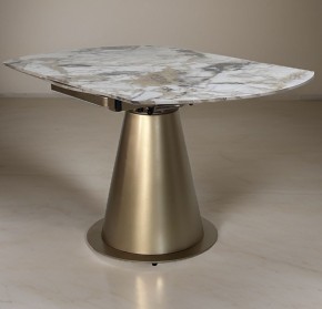 Стол TERAMO 135 GLOSS GRAND JADE SOLID CERAMIC, керамика, поворотн.механизм / Бронзовый, ®DISAUR в Добрянке - dobryanka.ok-mebel.com | фото
