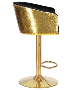 Стул барный DOBRIN DARCY GOLD SHINY, черный велюр с золотыми пайетками в Добрянке - dobryanka.ok-mebel.com | фото 3