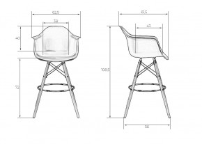 Стул барный DOBRIN DAW BAR, ножки светлый бук, цвет черный в Добрянке - dobryanka.ok-mebel.com | фото 11