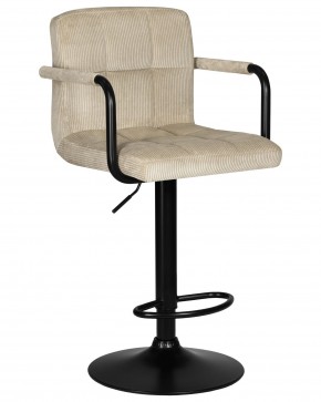 Стул барный DOBRIN KRUGER ARM BLACK, бежевый вельвет (LAR-E2041-04) в Добрянке - dobryanka.ok-mebel.com | фото