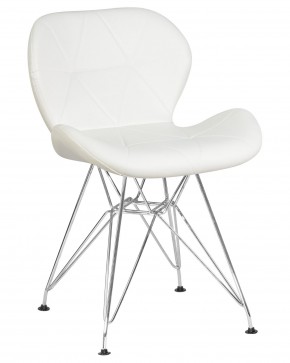 Стул обеденный DOBRIN BUTTERFLY CHROME, ножки хром, цвет белый в Добрянке - dobryanka.ok-mebel.com | фото
