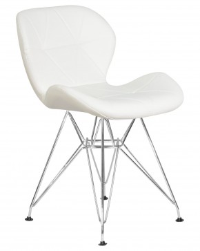Стул обеденный DOBRIN BUTTERFLY CHROME, ножки хром, цвет белый в Добрянке - dobryanka.ok-mebel.com | фото 2