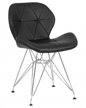 Стул обеденный DOBRIN BUTTERFLY CHROME, ножки хром, цвет чёрный в Добрянке - dobryanka.ok-mebel.com | фото