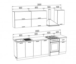 ТЕХНО-3 Кухонный гарнитур 2,0 м Компоновка №2 в Добрянке - dobryanka.ok-mebel.com | фото 2