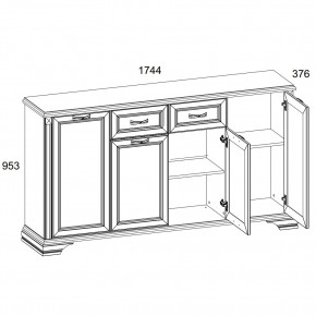 Тумба 4D1S, MONAKO, цвет Сосна винтаж/дуб анкона в Добрянке - dobryanka.ok-mebel.com | фото 2