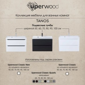 Тумба под раковину Uperwood Tanos 100 см, подвесная, белая/графит в Добрянке - dobryanka.ok-mebel.com | фото 12