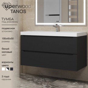 Тумба под раковину Uperwood Tanos 100 см, подвесная, черная матовая в Добрянке - dobryanka.ok-mebel.com | фото 3