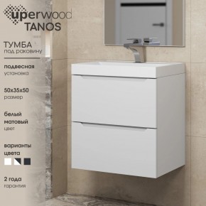 Тумба под раковину Uperwood Tanos 50 см, подвесная, белая матовая в Добрянке - dobryanka.ok-mebel.com | фото 6