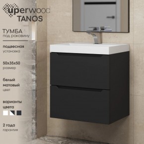 Тумба под раковину Uperwood Tanos 50 см, подвесная, черная матовая в Добрянке - dobryanka.ok-mebel.com | фото 4