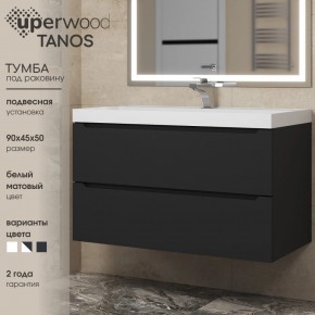 Тумба под раковину Uperwood Tanos 90 см, подвесная, черная матовая в Добрянке - dobryanka.ok-mebel.com | фото 3