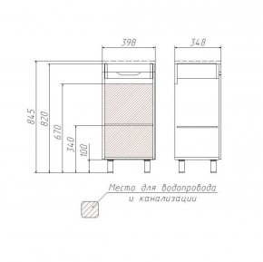 Тумба под умывальник Andrea 40 3D без ящика Домино (D37001T) в Добрянке - dobryanka.ok-mebel.com | фото 3