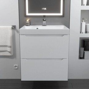 Тумба с раковиной Uperwood Tanos 50 см, подвесная, белая матовая в Добрянке - dobryanka.ok-mebel.com | фото 10