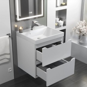 Тумба с раковиной Uperwood Tanos 50 см, подвесная, белая матовая в Добрянке - dobryanka.ok-mebel.com | фото 11