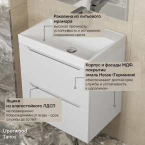 Тумба с раковиной Uperwood Tanos 50 см, подвесная, белая матовая в Добрянке - dobryanka.ok-mebel.com | фото 6