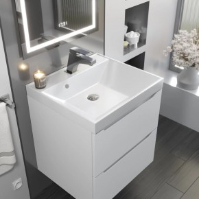 Тумба с раковиной Uperwood Tanos 50 см, подвесная, белая матовая в Добрянке - dobryanka.ok-mebel.com | фото 9