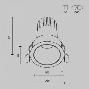 Встраиваемый светильник Maytoni Dip DL116-10W-4K-B в Добрянке - dobryanka.ok-mebel.com | фото 10