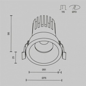 Встраиваемый светильник Maytoni Dip DL117-15W-4K-B в Добрянке - dobryanka.ok-mebel.com | фото 9