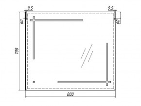 Зеркало Ray 80 black с подсветкой Sansa (SR1037Z) в Добрянке - dobryanka.ok-mebel.com | фото 7